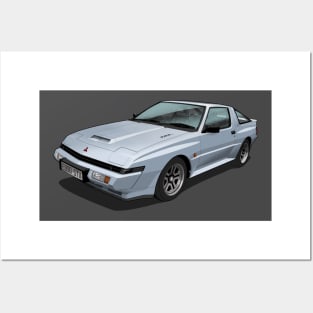 1989 Mitsubishi Starion EX Widebody Turbo in silver Posters and Art